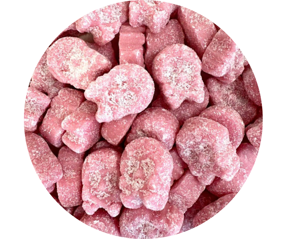 Bubs Sour Raspberry Skull Mini 100g | Mini bonbons suédois acidulés à la framboise 💀🇸🇪